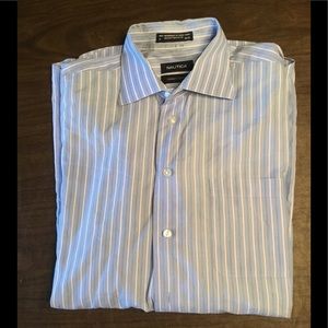 Nautica men’s button down blue pink 17 34/35